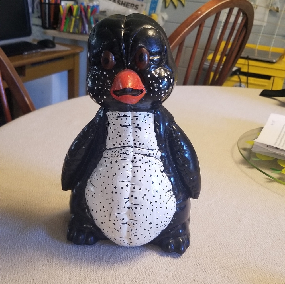 VINTAGE CERAMIC MOLD KIMPLE Mold Corp 1985 Penguin Piggy Bank MONEY Bank